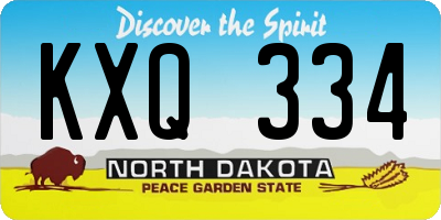 ND license plate KXQ334