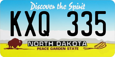 ND license plate KXQ335
