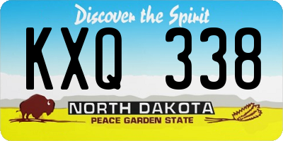 ND license plate KXQ338