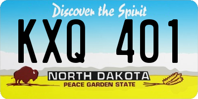 ND license plate KXQ401