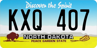 ND license plate KXQ407