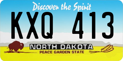 ND license plate KXQ413
