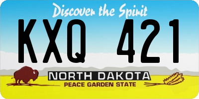 ND license plate KXQ421