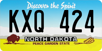 ND license plate KXQ424