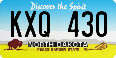 ND license plate KXQ430