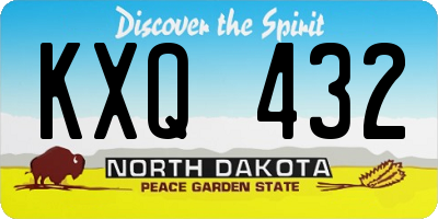 ND license plate KXQ432