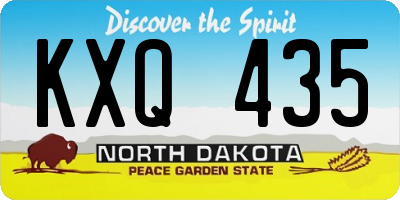 ND license plate KXQ435