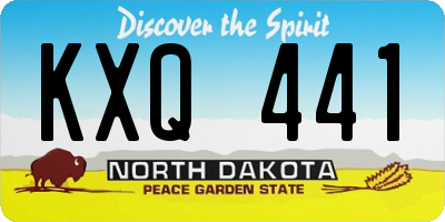 ND license plate KXQ441