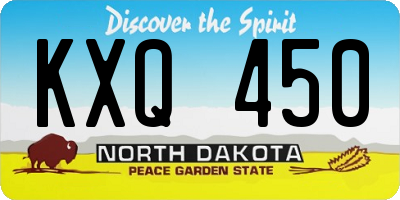 ND license plate KXQ450