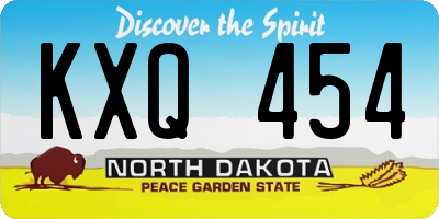 ND license plate KXQ454