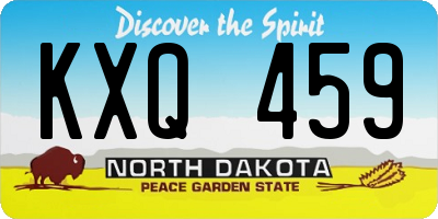 ND license plate KXQ459