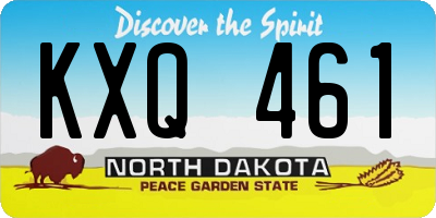 ND license plate KXQ461