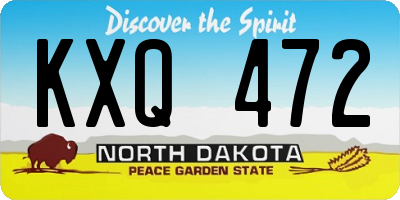 ND license plate KXQ472
