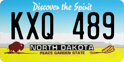 ND license plate KXQ489