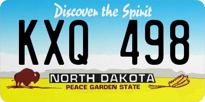 ND license plate KXQ498