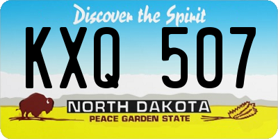 ND license plate KXQ507