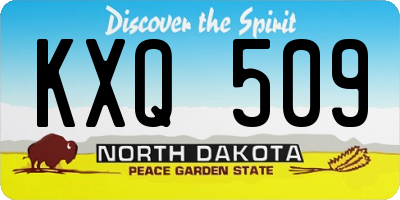 ND license plate KXQ509