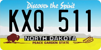 ND license plate KXQ511