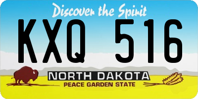 ND license plate KXQ516