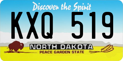 ND license plate KXQ519