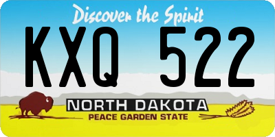 ND license plate KXQ522