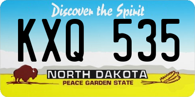 ND license plate KXQ535