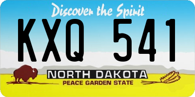 ND license plate KXQ541