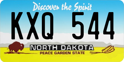 ND license plate KXQ544