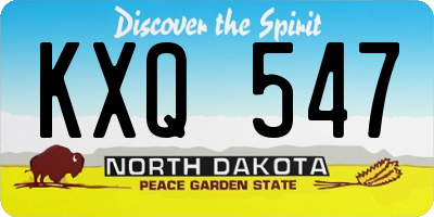 ND license plate KXQ547