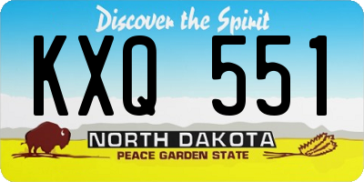 ND license plate KXQ551