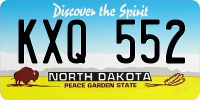 ND license plate KXQ552