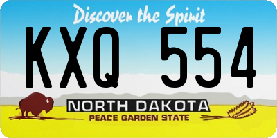 ND license plate KXQ554