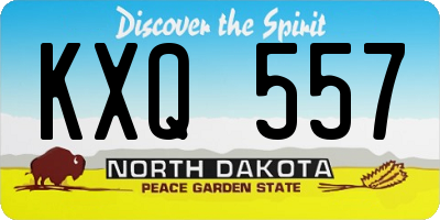ND license plate KXQ557