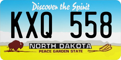 ND license plate KXQ558