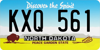 ND license plate KXQ561