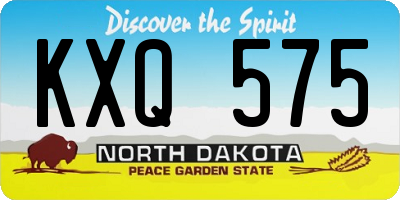 ND license plate KXQ575