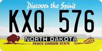 ND license plate KXQ576