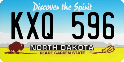 ND license plate KXQ596