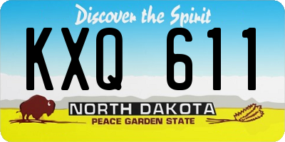 ND license plate KXQ611