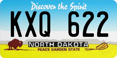 ND license plate KXQ622