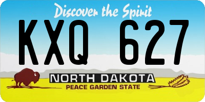 ND license plate KXQ627