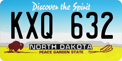 ND license plate KXQ632