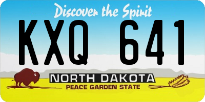 ND license plate KXQ641