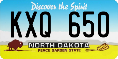 ND license plate KXQ650