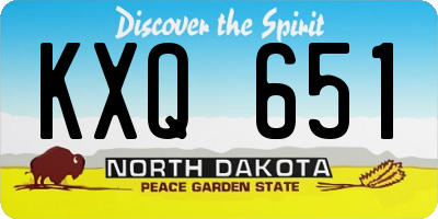 ND license plate KXQ651