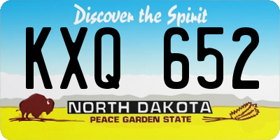 ND license plate KXQ652