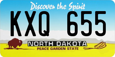 ND license plate KXQ655