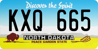 ND license plate KXQ665