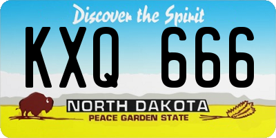 ND license plate KXQ666