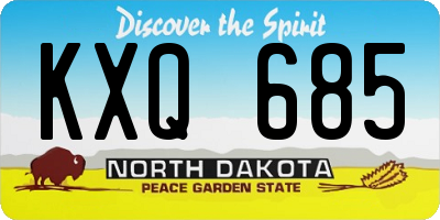ND license plate KXQ685